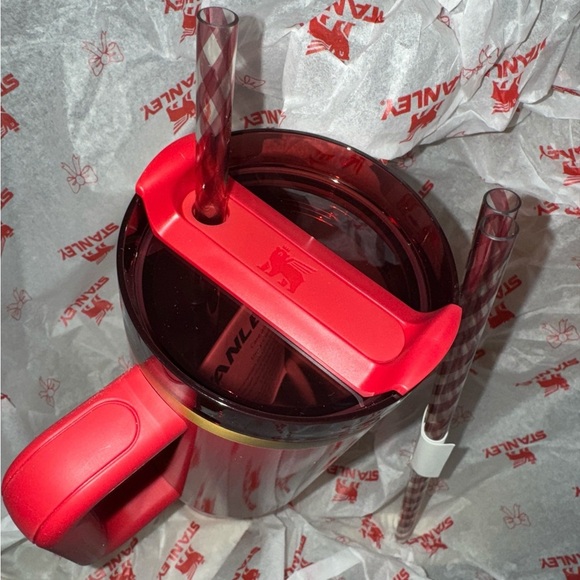 Collectible “Red Tinsel” 40oz Flowstate Tumbler NIB GLITTERY Red- 2 x-tra straws - Picture 7 of 10